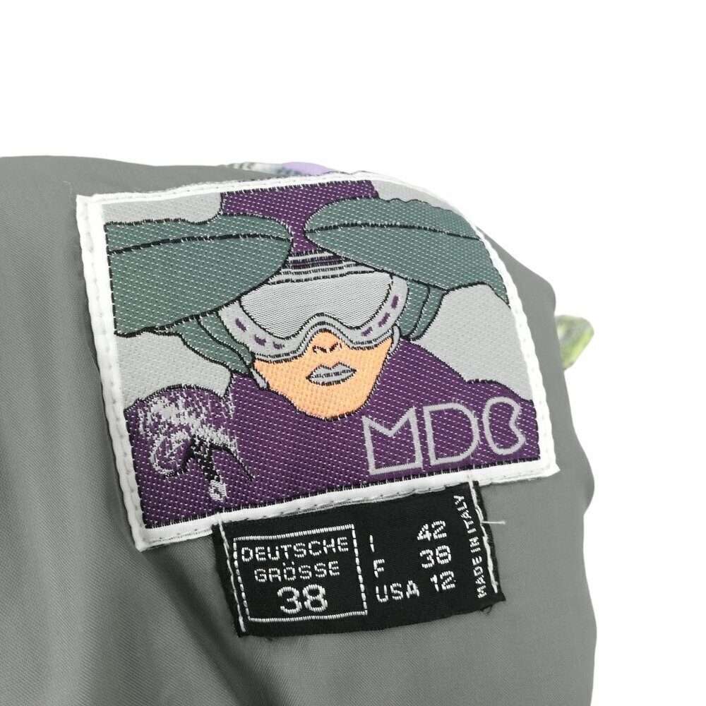 Vintage MDC Abstract Ski Jacket Size 12 Purple Pastel Bomber Color Block Winter - Picture 2 of 12